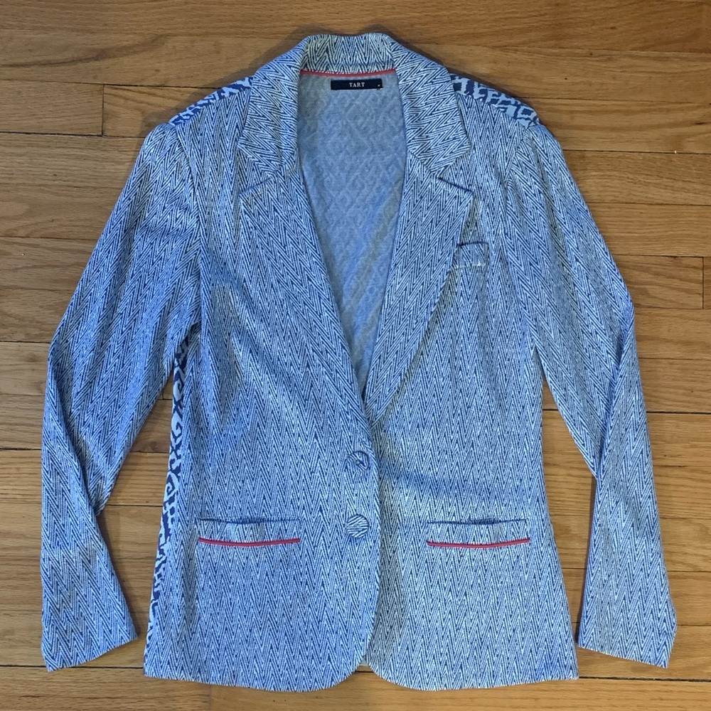 Tart Heathered Light Blue Knit Blazer Sz M